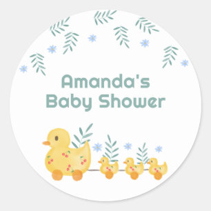 Rub A Dub Dub Cherry Mummy Duck Baby Shower  Classic Round Sticker