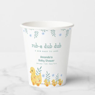 Rub A Dub Dub Cherry Mummy Duck Baby Shower Paper Cups