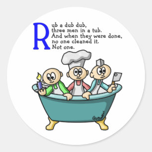 Rub A Dub Dub Classic Round Sticker