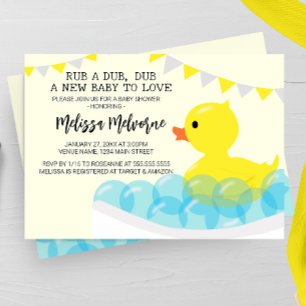 Rub A Dub Dub, Rubber Ducky Baby Shower Invitation