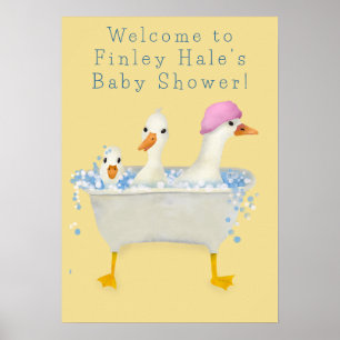 Rub a Dub Ducks Baby Shower Welcome Poster
