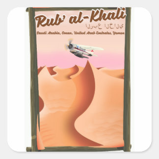 Rub' al Khali Saudi Arabia vacation poster. Square Sticker