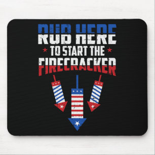 Rub Here 4th Of July Funny Adult Humour Patriotic Mouse Mat