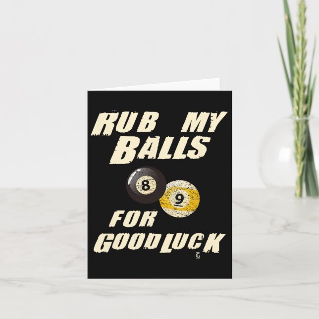 Rub My For Good Luck Pool Snooker Cadeau  Card (Front)