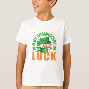 Rub My Shamrocks For Luck  Funny St Patrick's Day T-Shirt