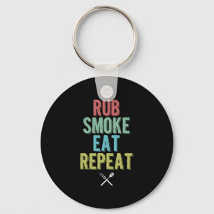 Rub Smoke Barbecue Party Its Grill Time Key Ring