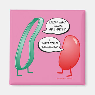 Rubber Band and Jelly Bean Funny Cute Kids Rhyme Magnet