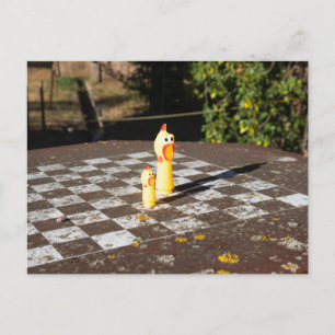 Rubber Chicken Chess Game Postcard