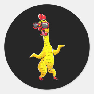 Rubber Chicken Dancing Party Funny Kids Men Women  Classic Round Sticker
