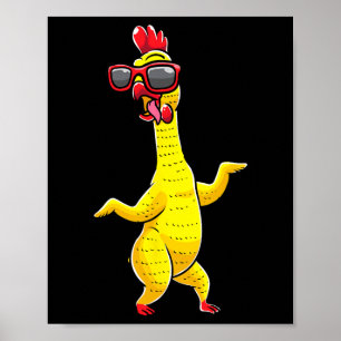 Rubber Chicken Dancing Party Funny Kids Men Women  Poster