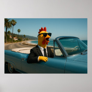 Rubber Chicken Funny Poster