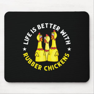 Rubber Chicken Game Funny Animals Toy Mouse Mat