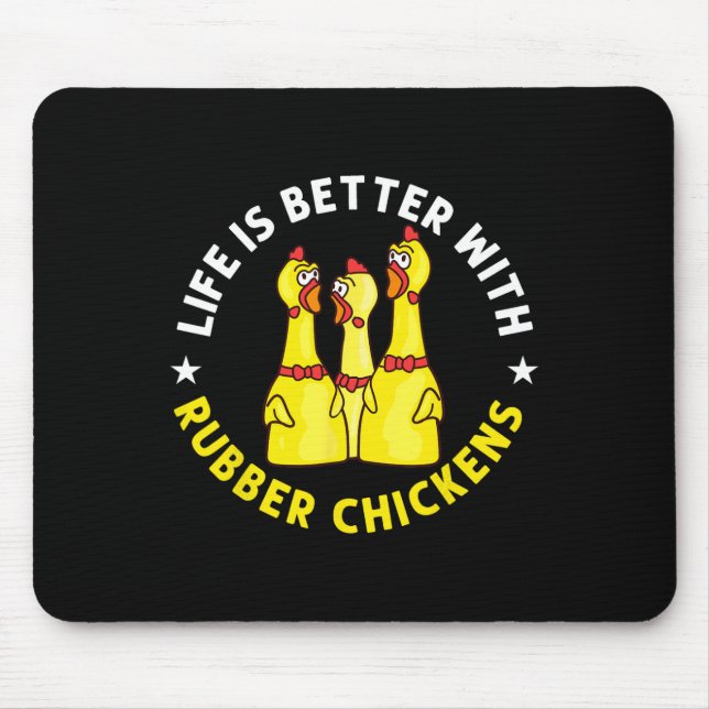 Rubber Chicken Game Funny Animals Toy  Mouse Mat (Front)
