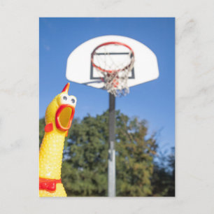 Rubber Chicken playing basketball Postcard