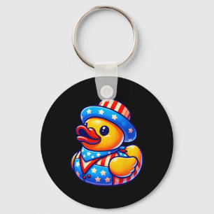 Rubber Duck 4th Of July Independence Day Men Women Key Ring