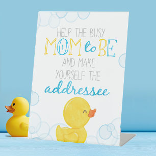 Rubber Duck Address the Envelope Baby Shower Pedestal Sign