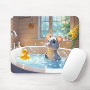 Rubber Duck and Mouse In Tub  Mat