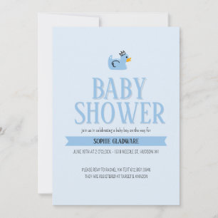 Rubber Duck Baby Boy Baby Shower Invite