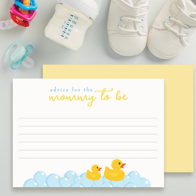 Rubber Duck Baby Shower Advice Card | Mummy-to-Be  (advice for the mom to be baby shower)