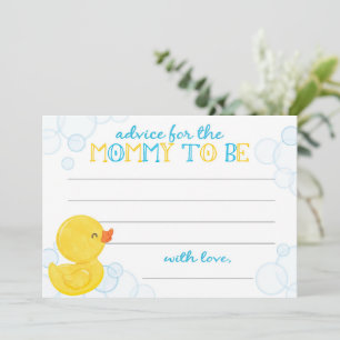 Rubber Duck Baby Shower Advice for Mummy Cards