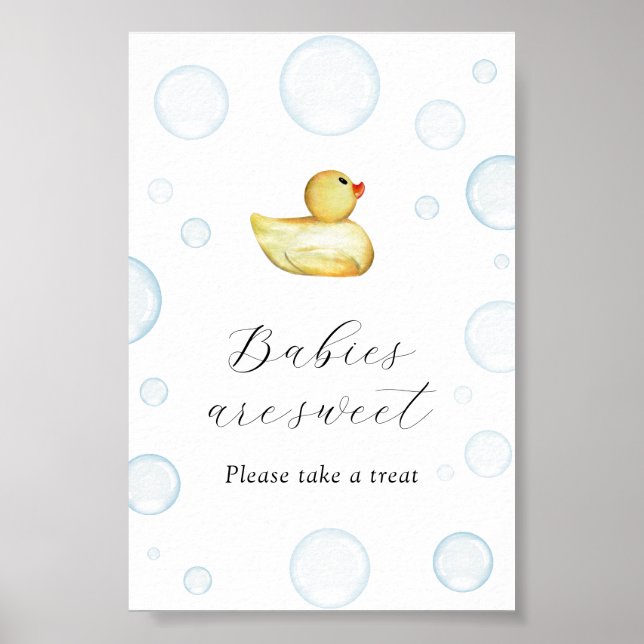 Rubber Duck Baby Shower Babies are Sweet Favours Poster (Front)