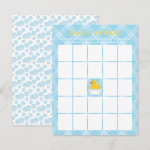 Rubber Duck Baby Shower Bingo Card   Blue Baby Boy