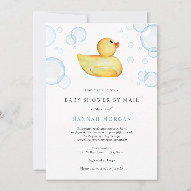 Rubber Duck Baby Shower by Mail invitation (Front)