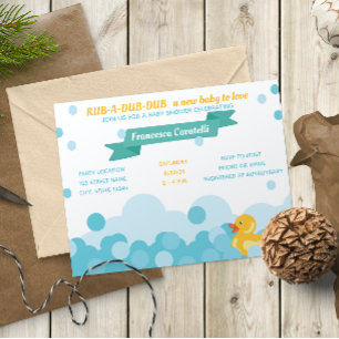 Rubber Duck Baby Shower Invitation