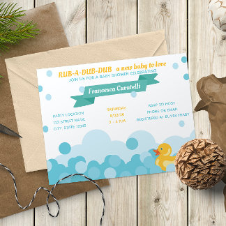 Rubber Duck Baby Shower Invitation
