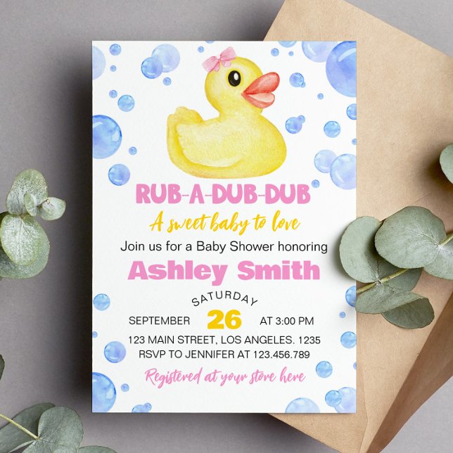 Rubber Duck Baby Shower Invitation (Creator Uploaded)