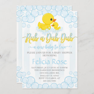 Rubber Duck Baby Shower Invitation Invite