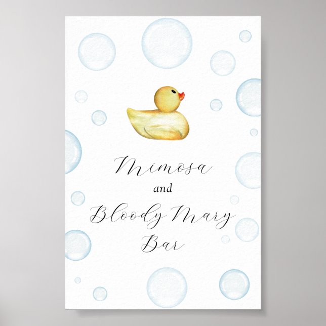 Rubber Duck Baby Shower Mimosa and Bloody Mary Bar Poster (Front)
