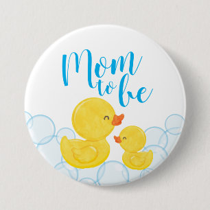 Rubber Duck Baby Shower Mum to be 7.5 Cm Round Badge
