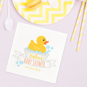 Rubber Duck Baby Shower Napkins – Bubble Bath Them