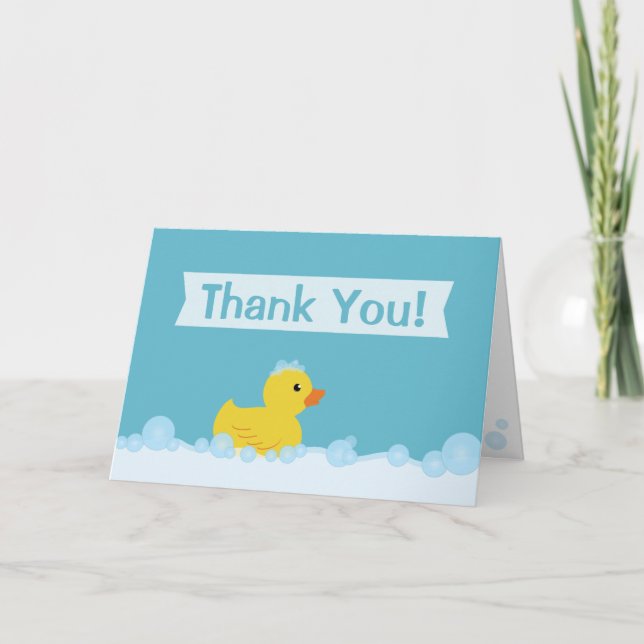 Rubber Duck Baby Shower Thank You Card (Front)
