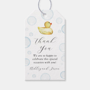 Rubber Duck Baby Shower Thank You Favour Gift Tags