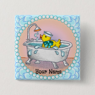 Rubber Duck Bath 15 Cm Square Badge