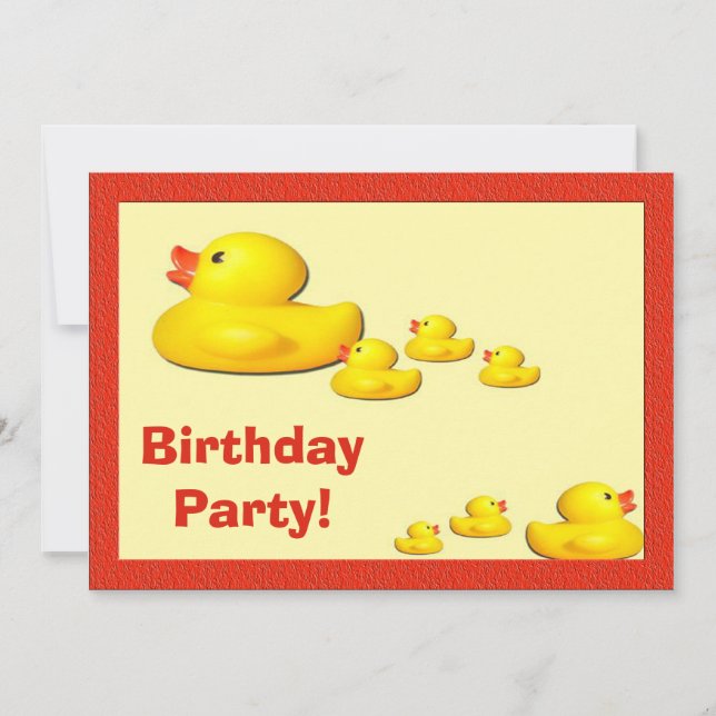 Rubber Duck Birthday Party Invitation (Front)