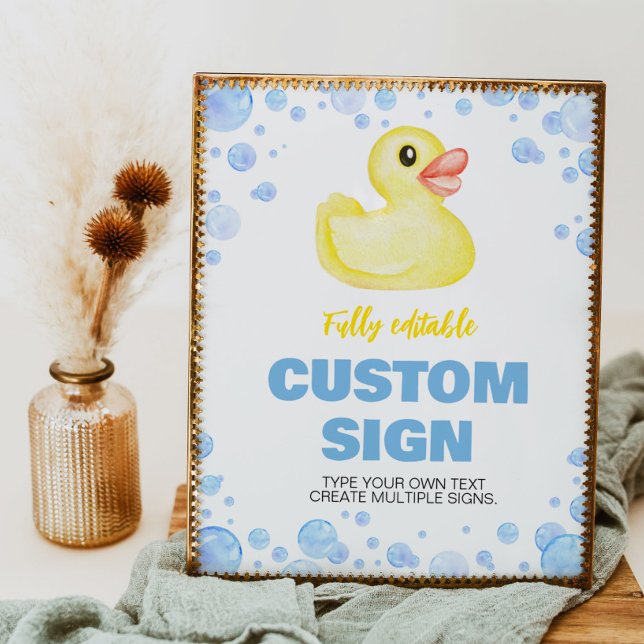 Rubber Duck Birthday Party Table Sign (Creator Uploaded)