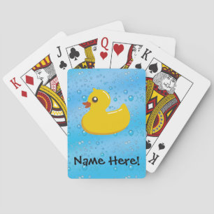 Rubber Duck Blue Bubbles Personalised Kids Playing Cards