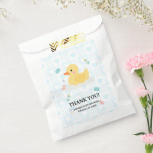 Rubber Duck Blue Hearts Baby Shower Favour Bags