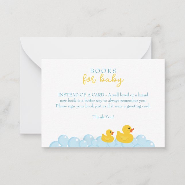Rubber Duck Books for Baby Card | Yellow Ducky Sho (Front)