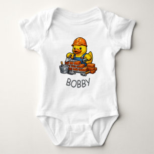 Rubber Duck Bricklayer Baby Bodysuit