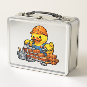 Rubber Duck Bricklayer Metal Lunch Box