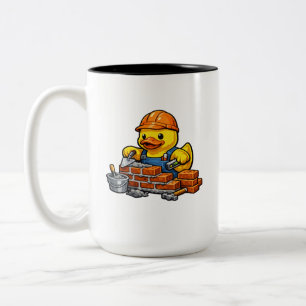 Rubber Duck Bricklayer Two-Tone Coffee Mug