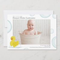 Rubber Duck Bubbles Birth Stats Baby Photo Birth