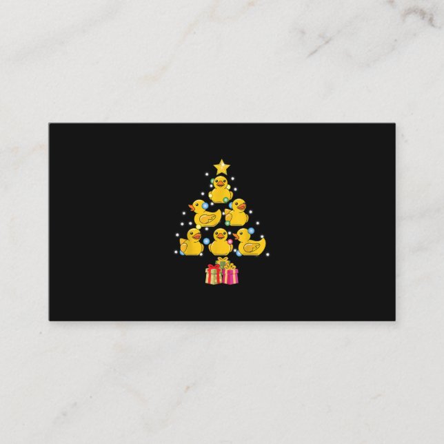 Rubber Duck Christmas Tree Duckie Quack Christmas Business Card (Front)