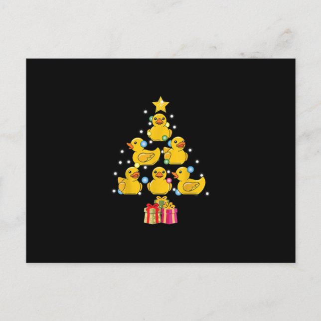 Rubber Duck Christmas Tree Duckie Quack Christmas Holiday Postcard (Front)