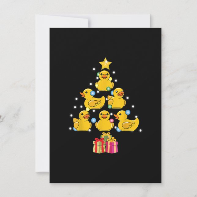 Rubber Duck Christmas Tree Duckie Quack Christmas Invitation (Front)