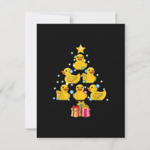 Rubber Duck Christmas Tree Duckie Quack Christmas Invitation
